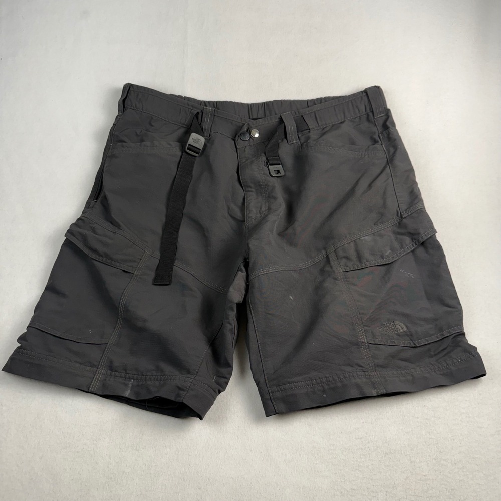 The North Face Mens XL Grey Cargo Hiking Shorts Integrated Belt Outdoor Utility‎